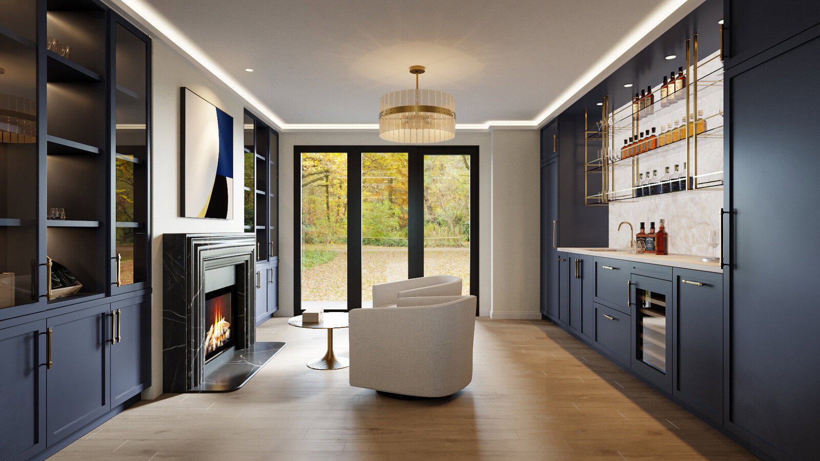 Miniatura de renderizado de renovación de diseño interior lujoso