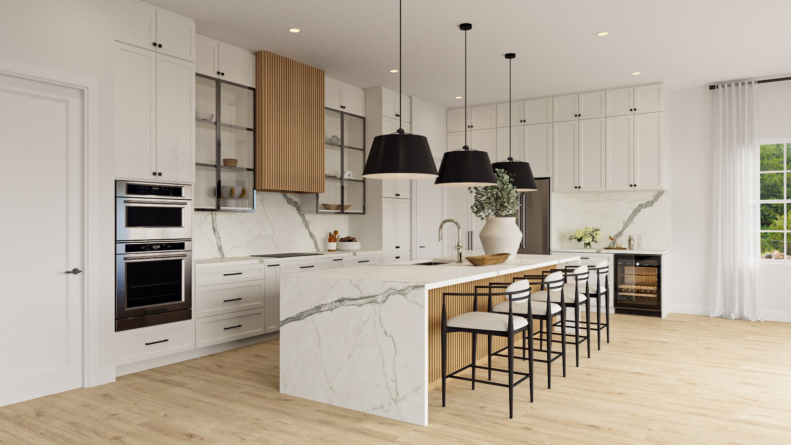 Casa Nueva Atractiva con Renderización de Diseño Moderno y Clásico