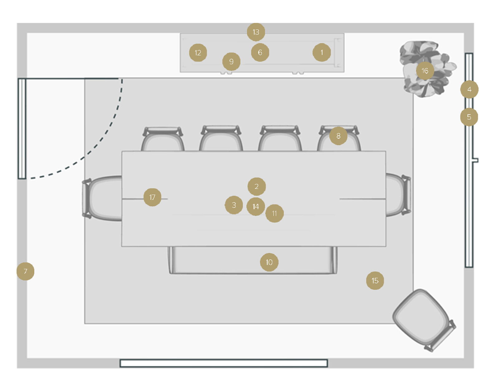 Online Designer Dining Room Floorplan
