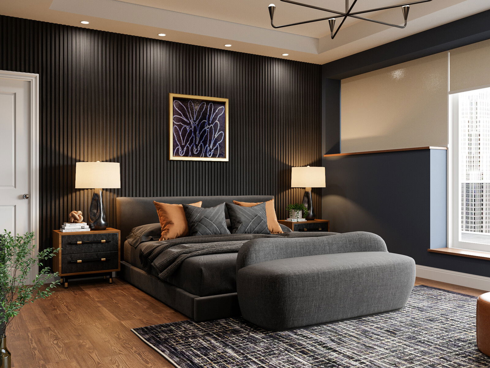 Renovación de Dormitorio Moderno Oscuro - Previsualización