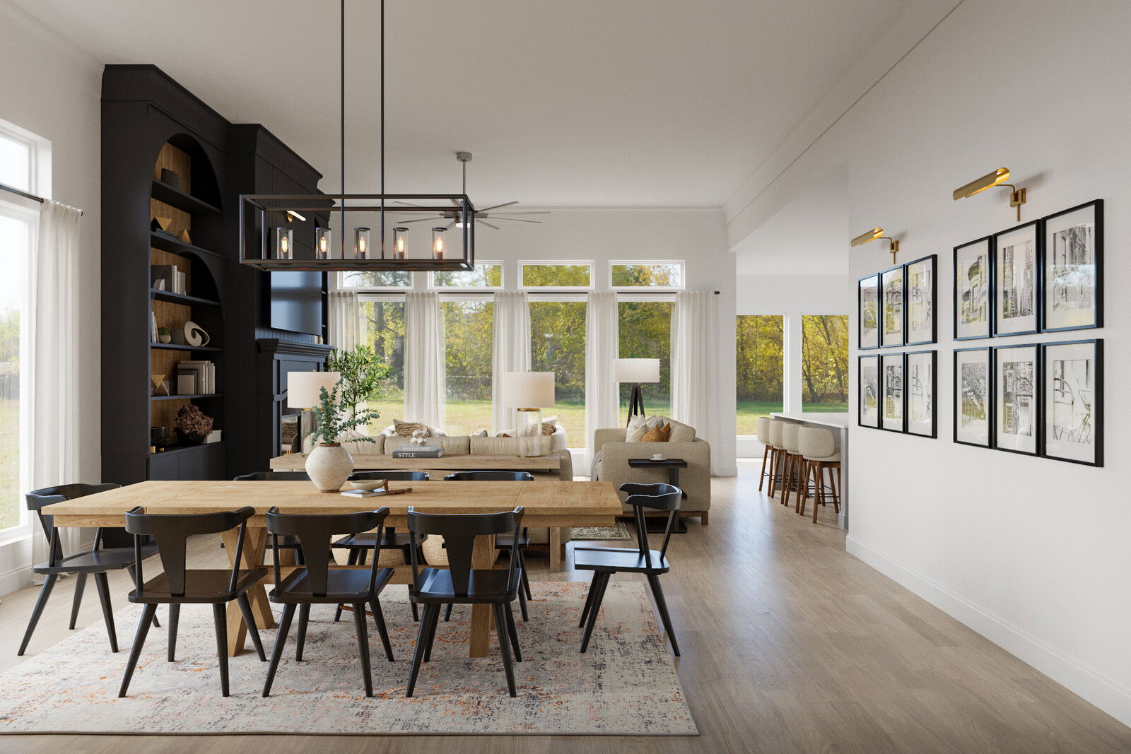 Online Designer Combined Living/Dining 3D Model 5