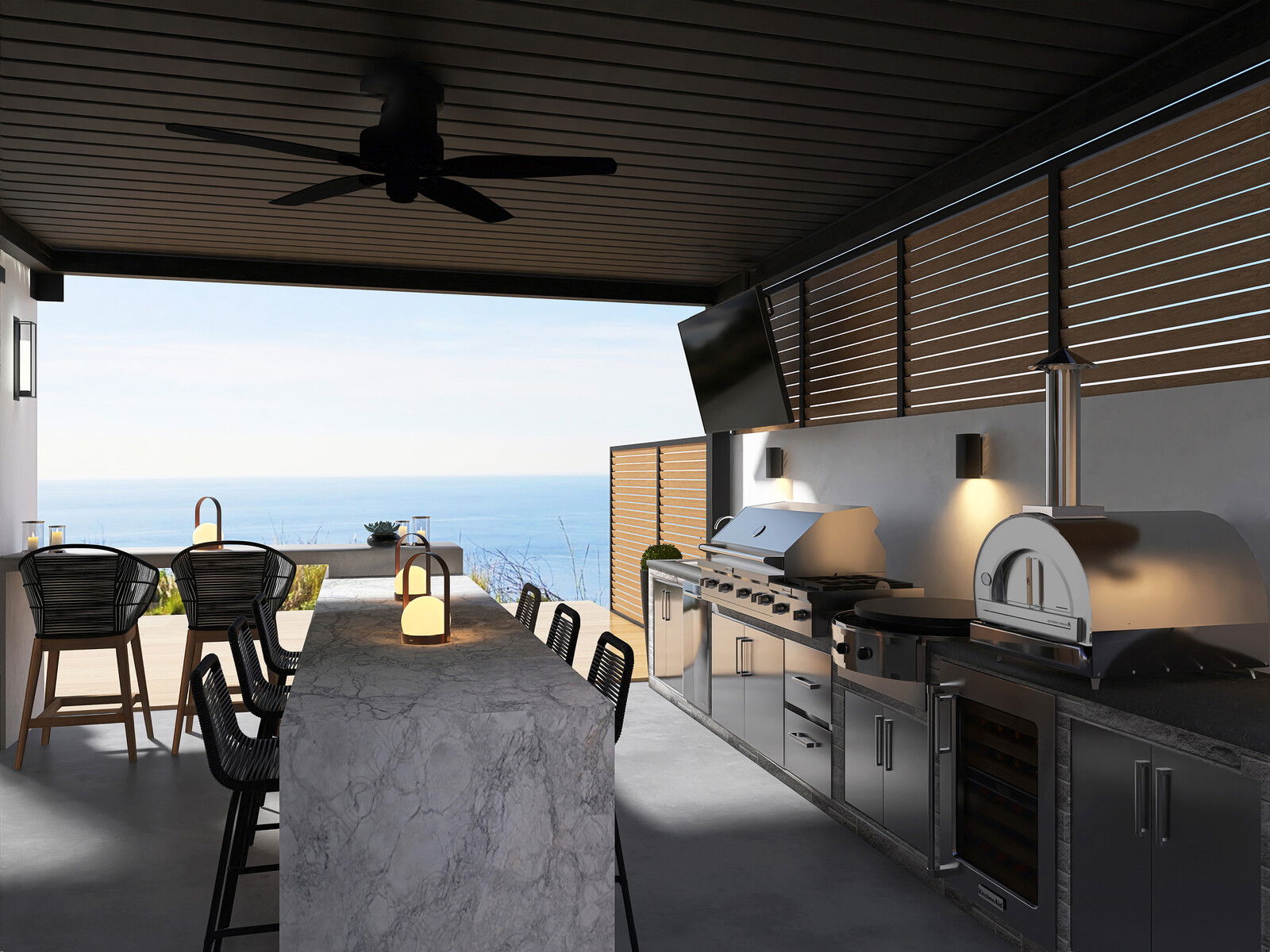 Modern Patio Grill & Bar Area Design | Decorilla