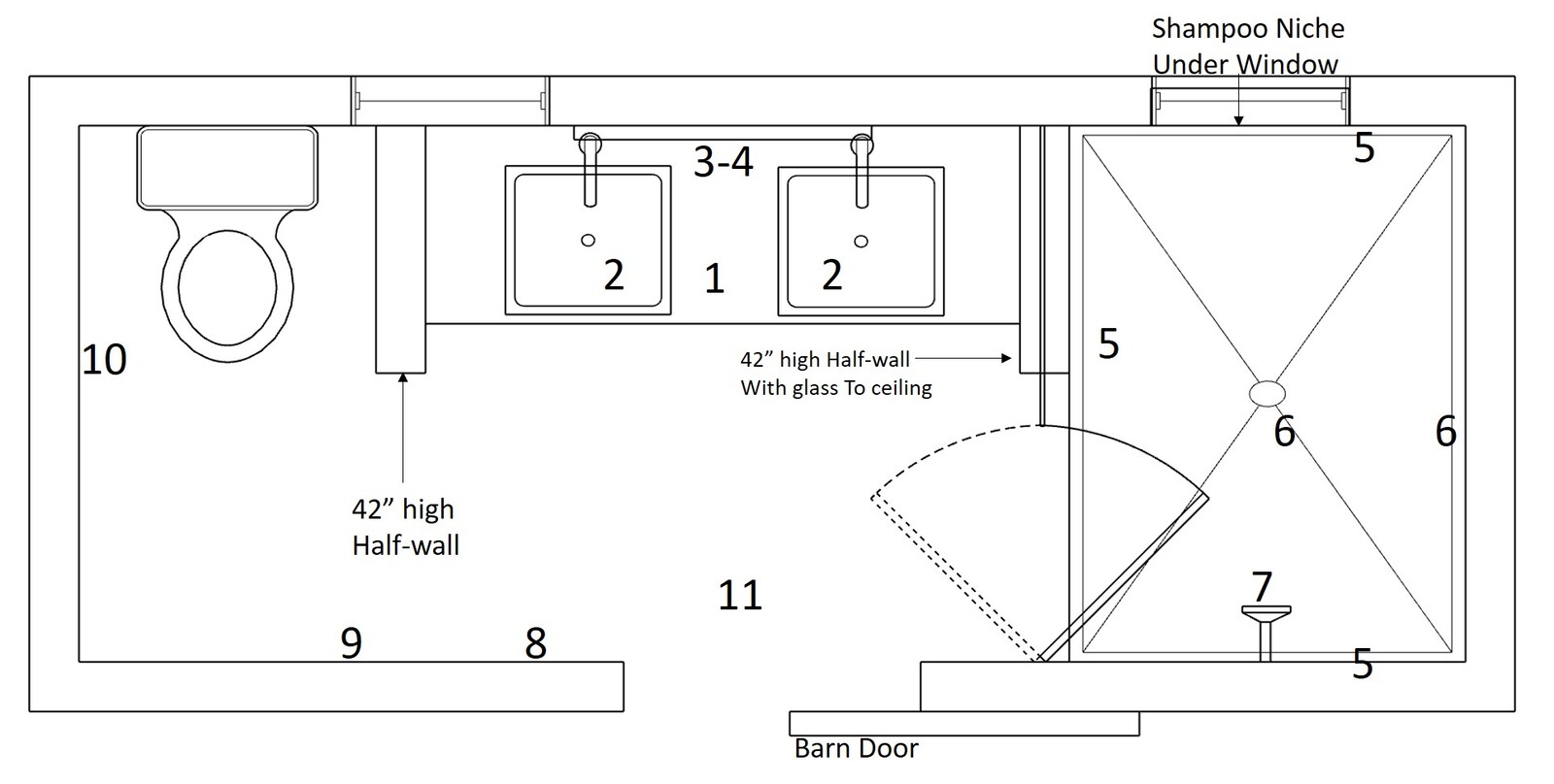 Online Designer Bathroom Floorplan