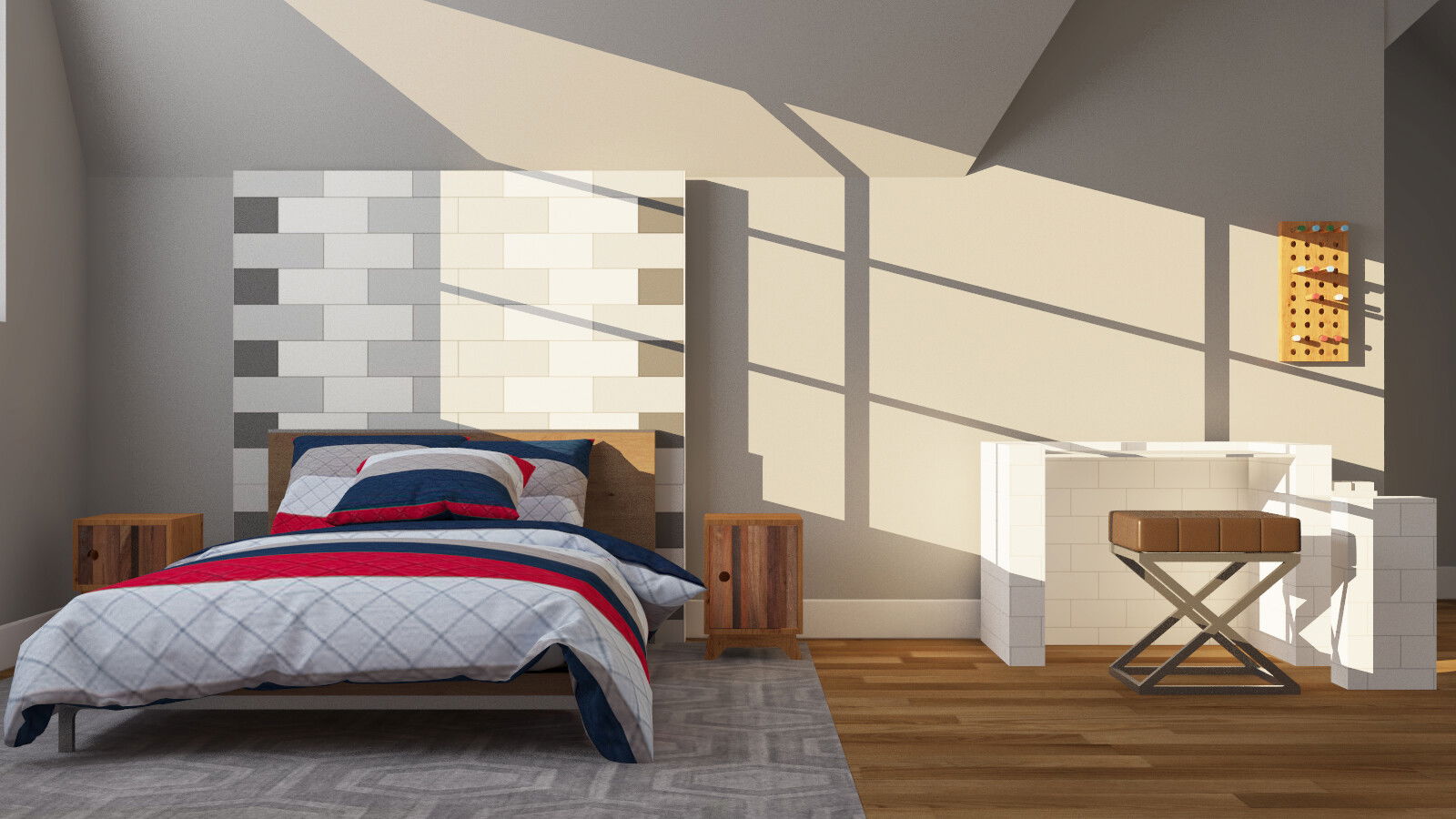 Modelo 3D de Dormitorio del Diseñador en Línea 2