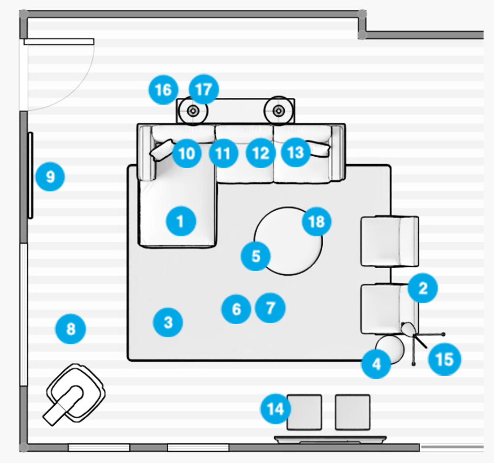 Online Designer Living Room Floorplan