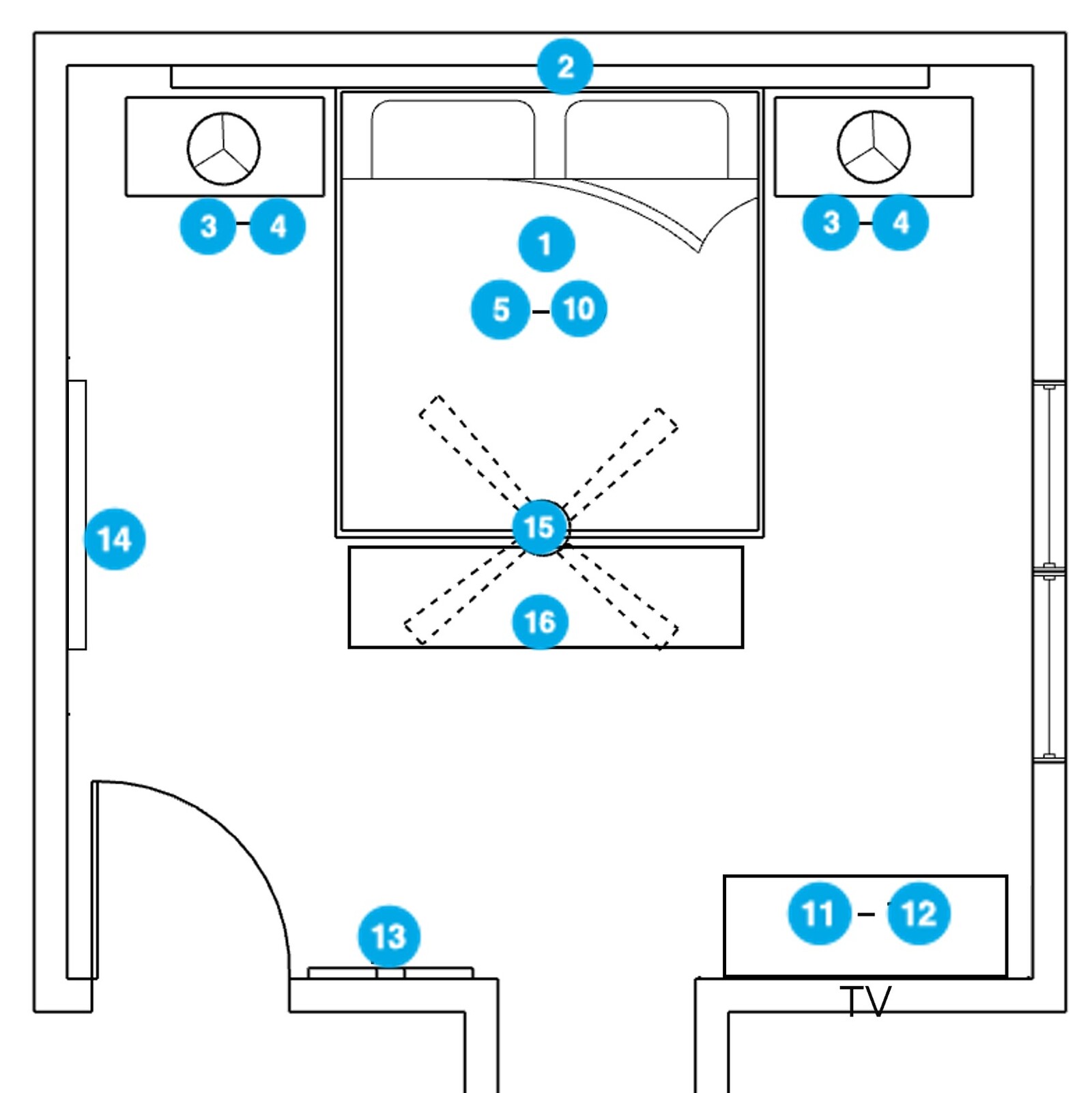 Plano del Dormitorio del Diseñador en Línea