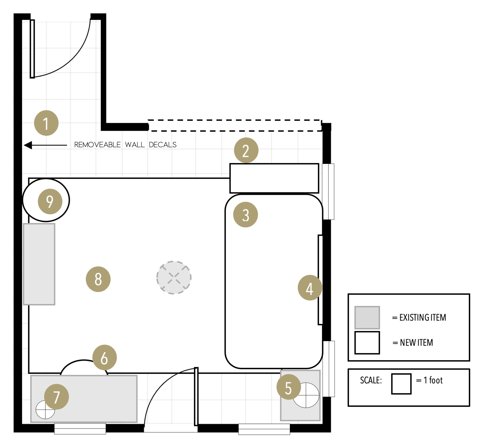 Online Designer Bedroom Floorplan