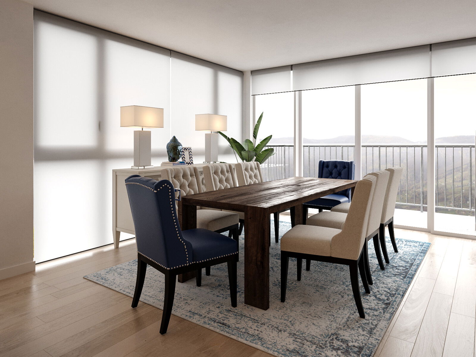 Online Designer Combined Living/Dining 3D Model 2