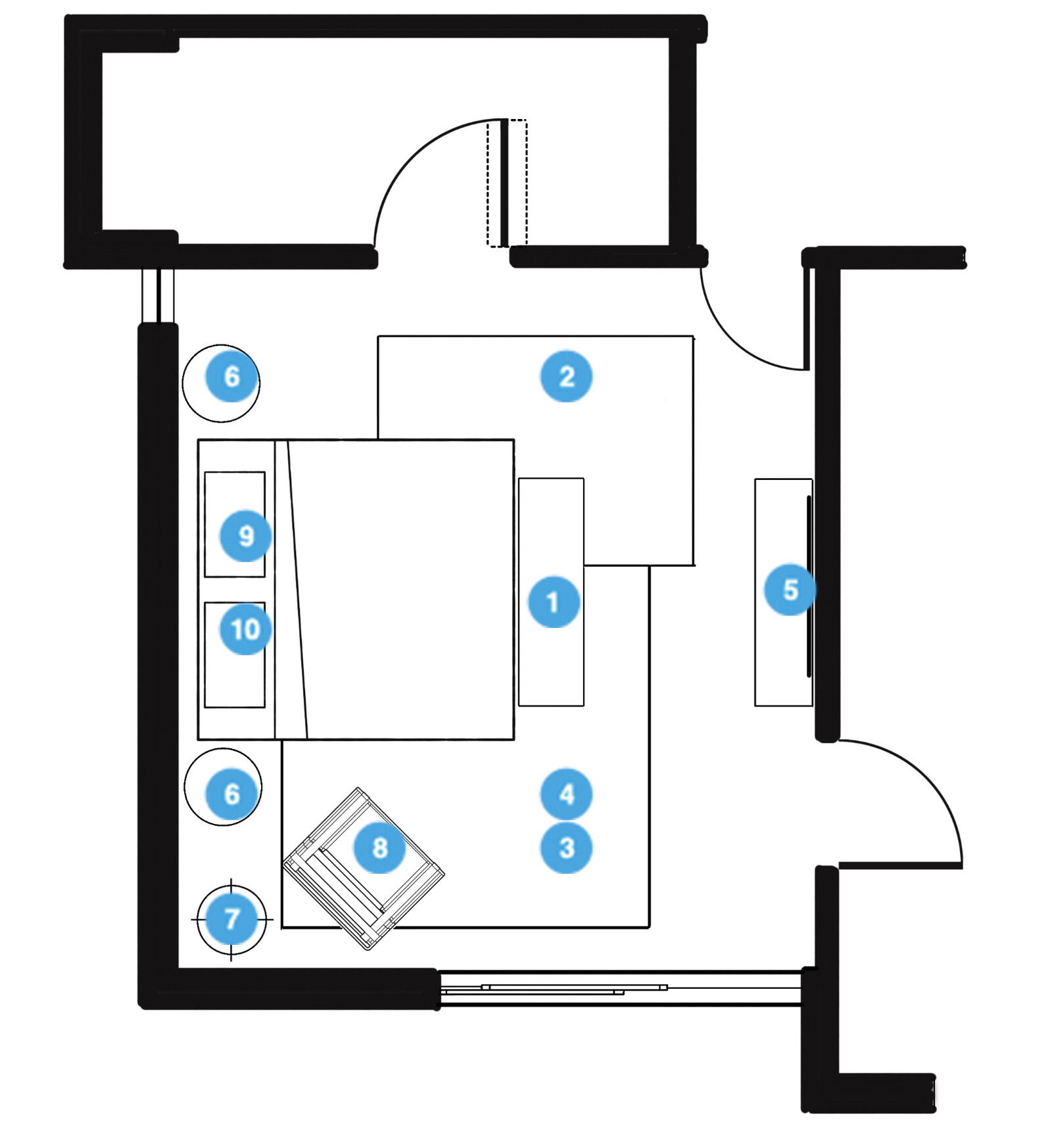 Online Designer Bedroom Floorplan