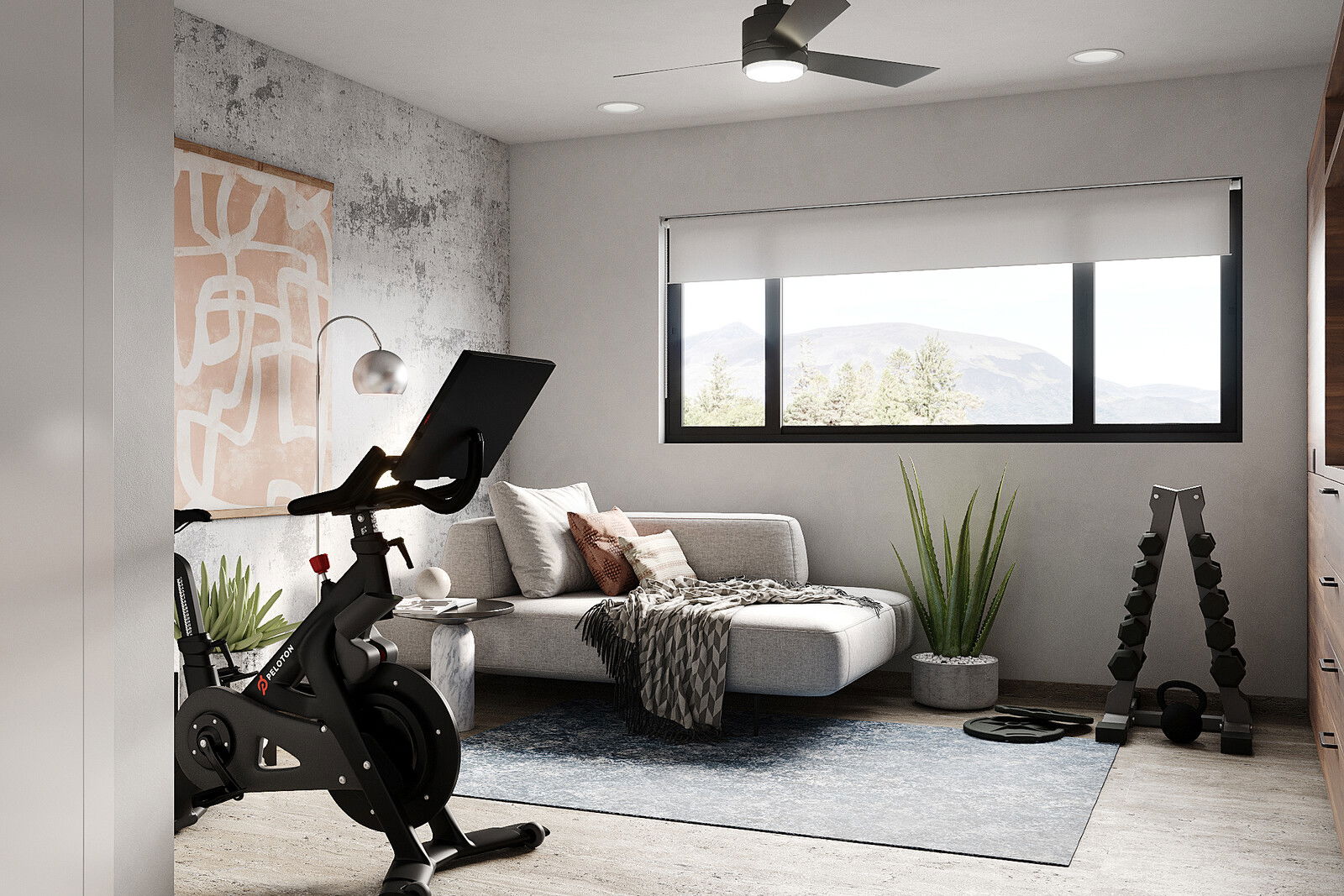 Classy Interior Design Home Officce With Blue Accent Pieces