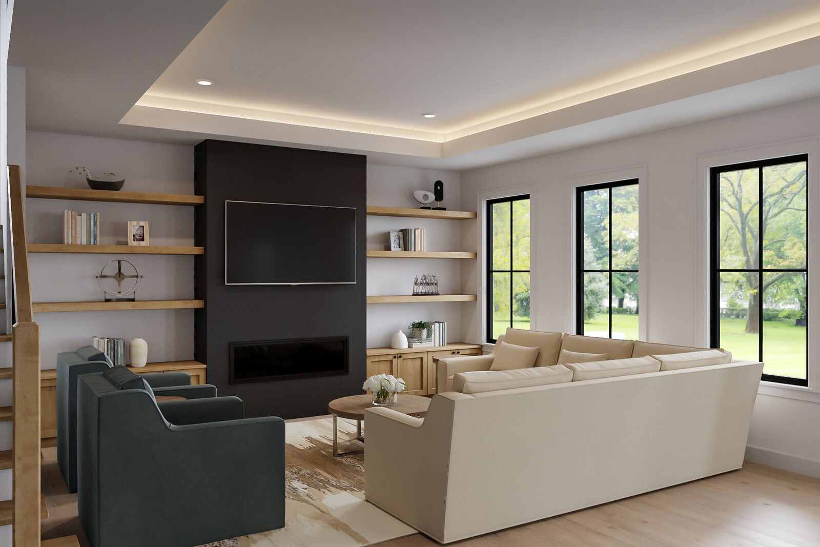 Diseño Interior de Hogar Luminoso y Calmante Rendering thumb