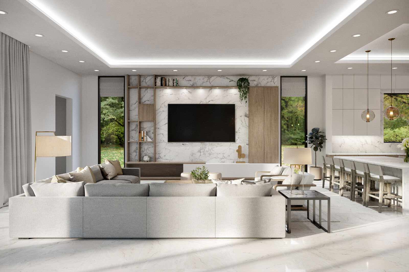 Living Room Dining Room Combo online interior designers 3