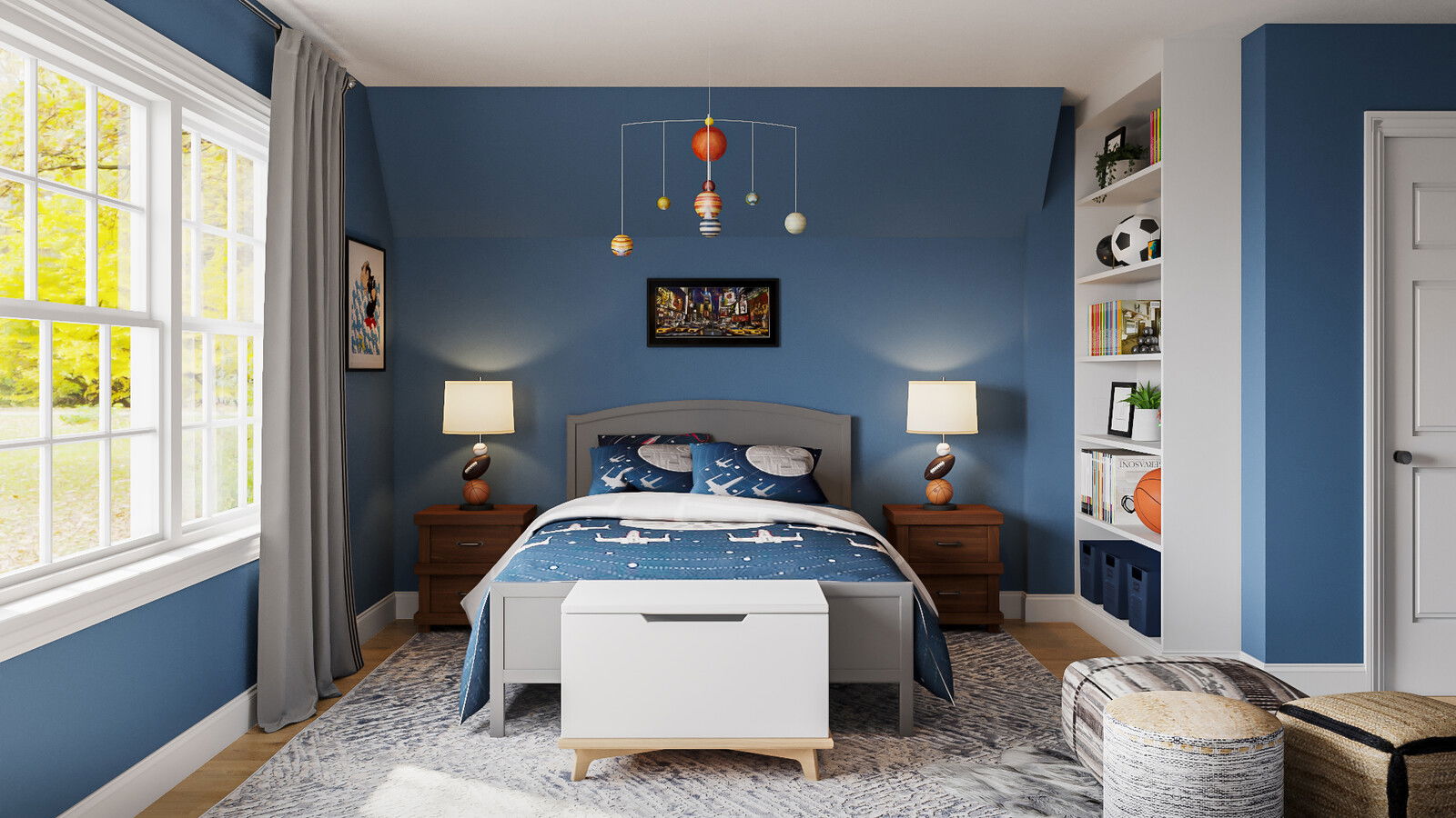 Diseño de Dormitorio Contemporáneo para Niño de 8 Años