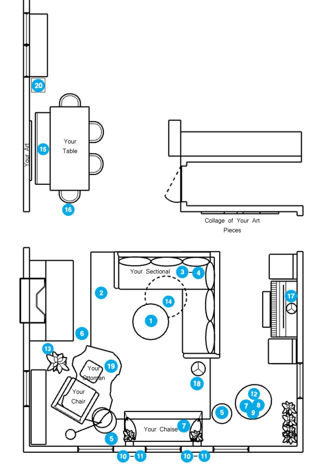 Plano de Sala-Comedor del Diseñador en Línea