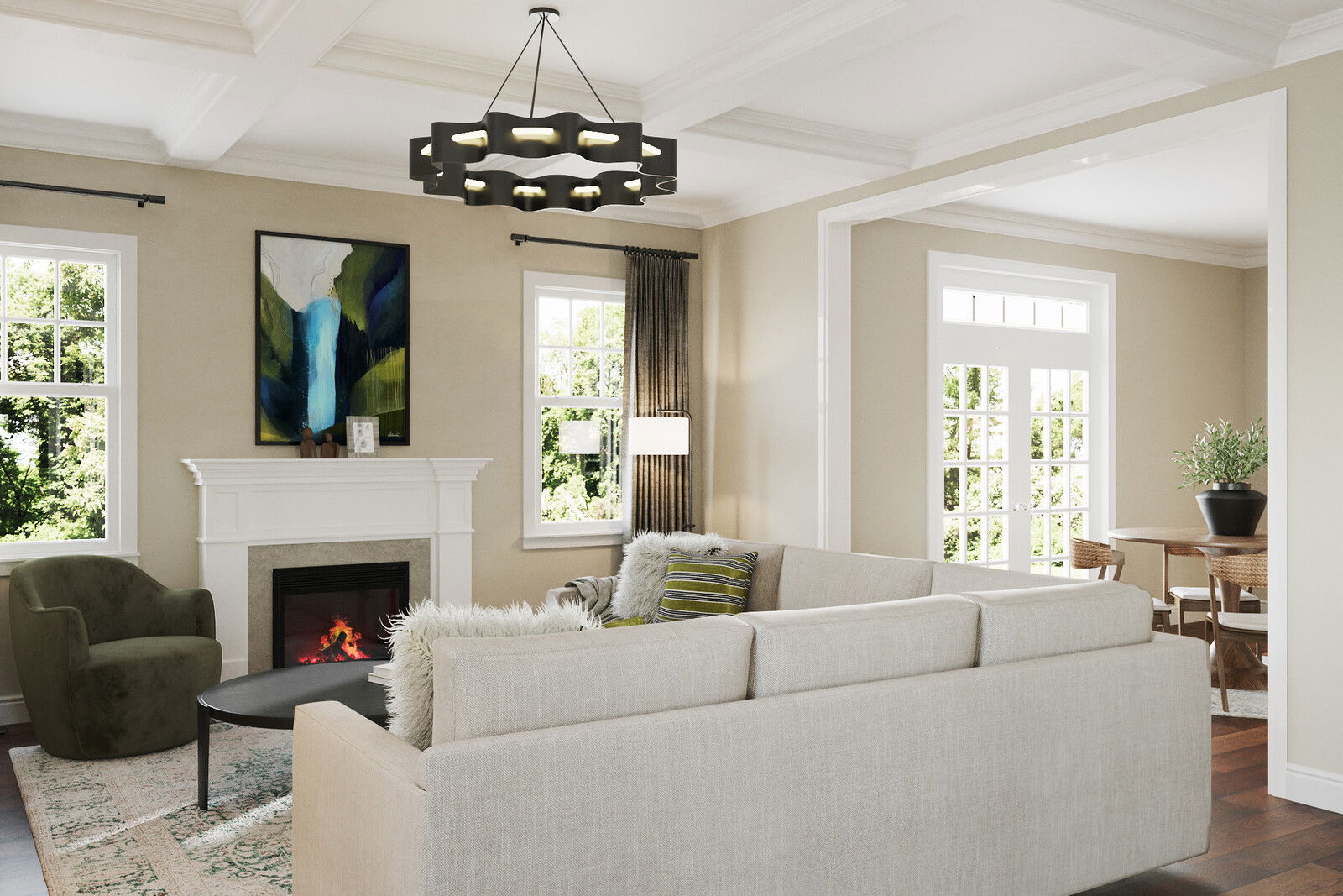 Online Designer Combined Living/Dining 3D Model 2