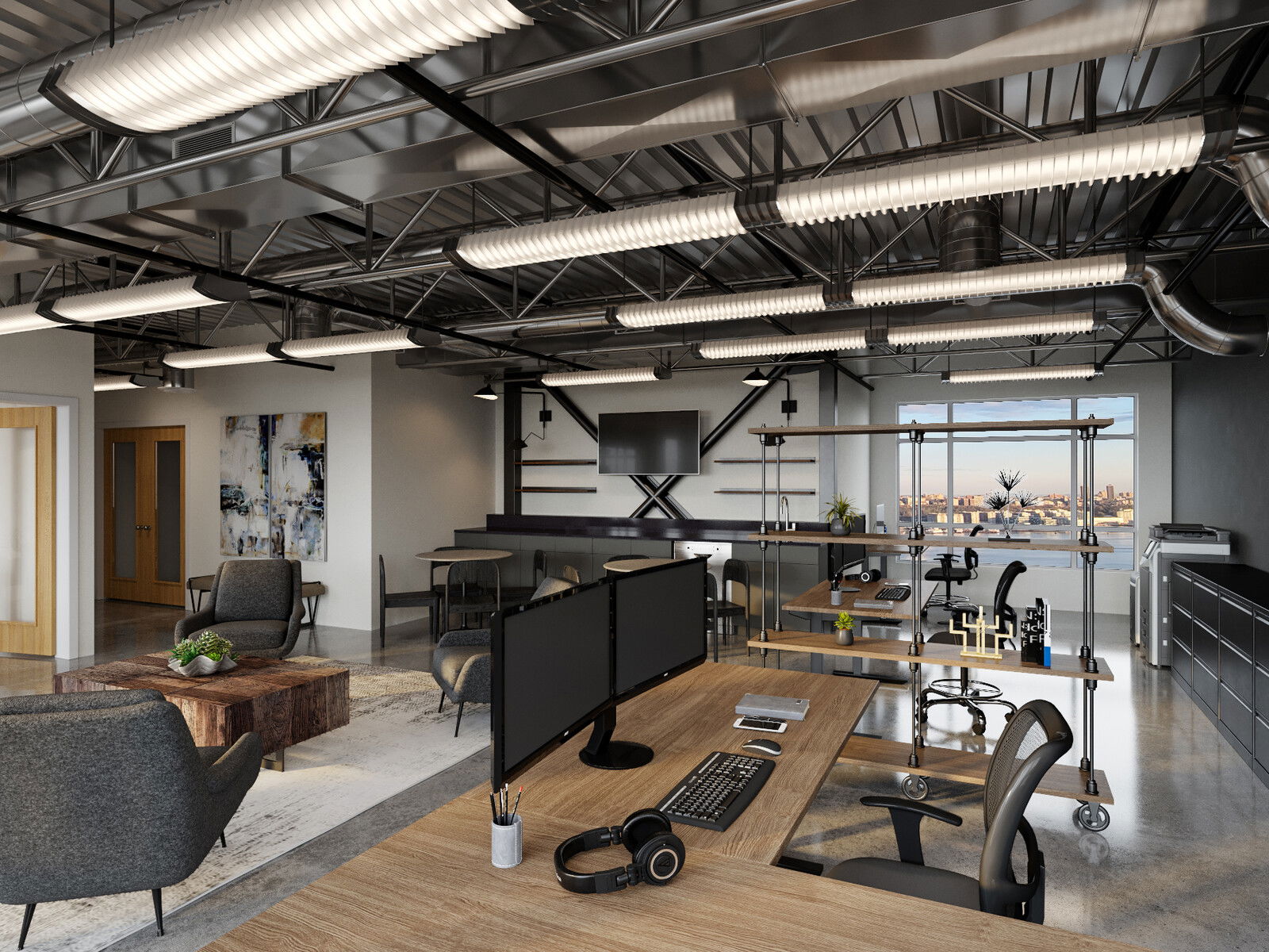 Open Concept Law Office Interior Design Masculine Open Concept Law Office