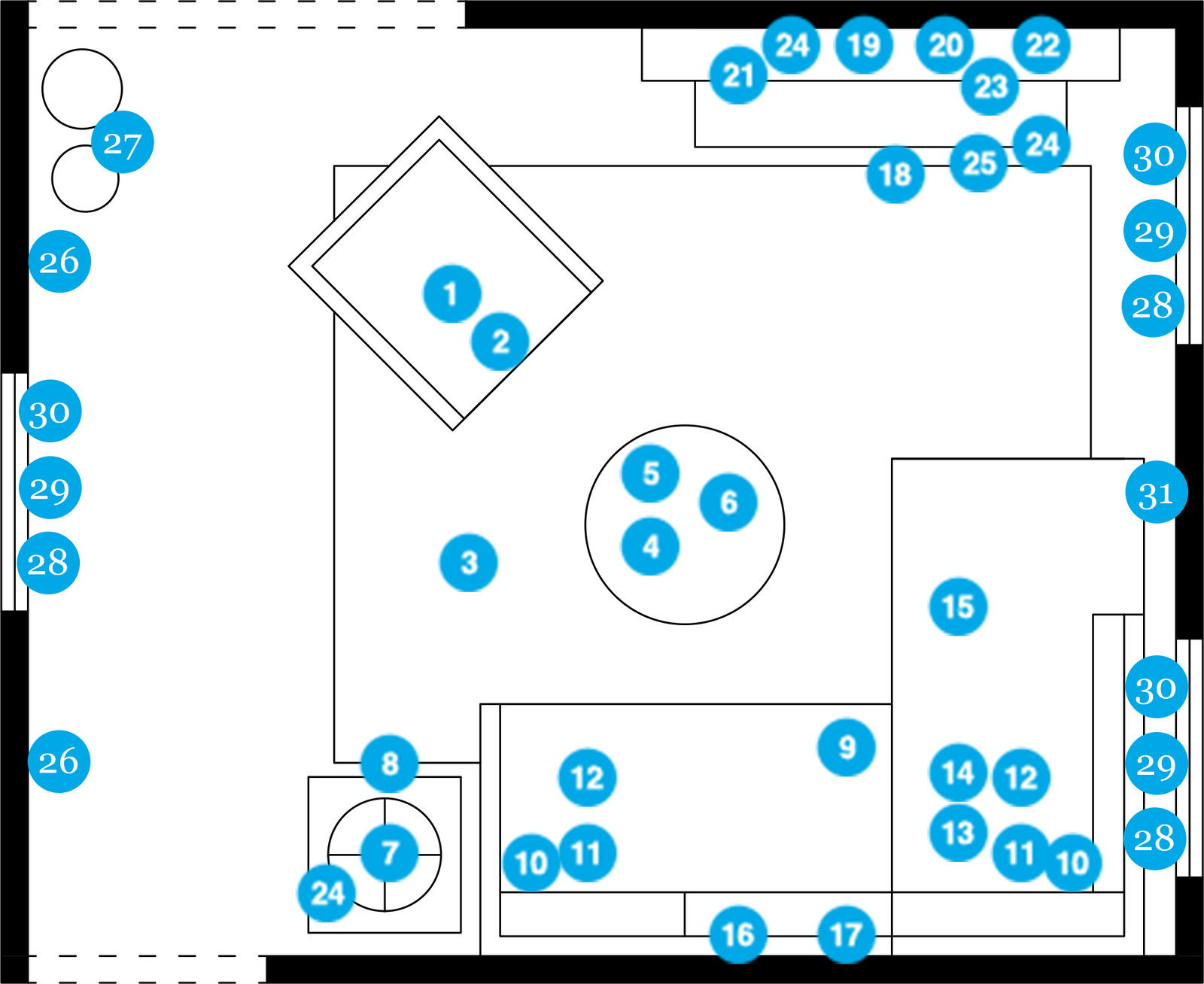 Online Designer Living Room Floorplan