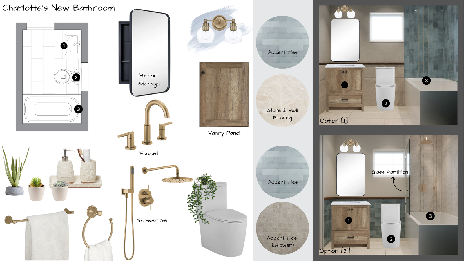 Elegant Modern Coastal Bathroom Renovation Thoraya A. Moodboard 2 thumb