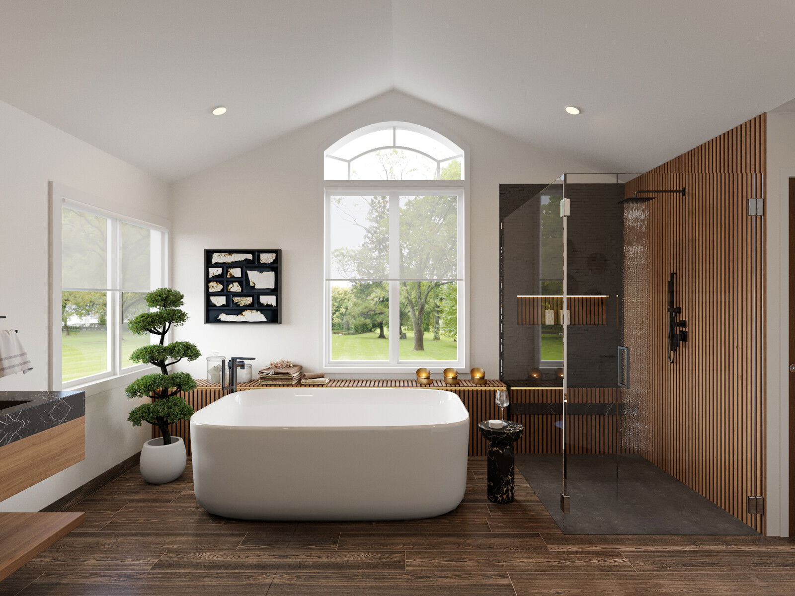 Modern Chic Bedroom & Bathroom Design Rendering thumb