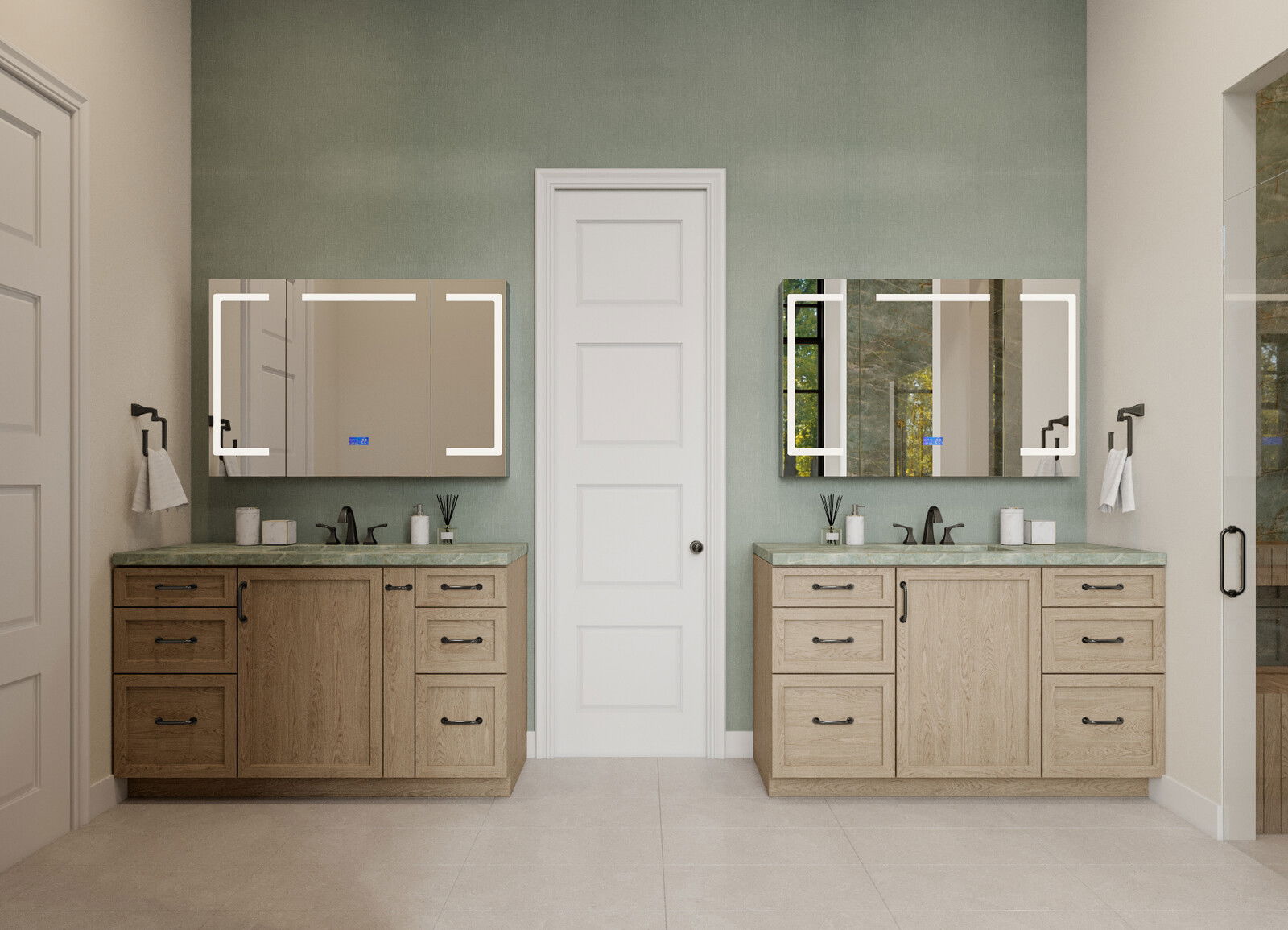 Bathroom Remodel with 2 vanities Bold Masculine Vaulted Ceilings Bathroom Remodel