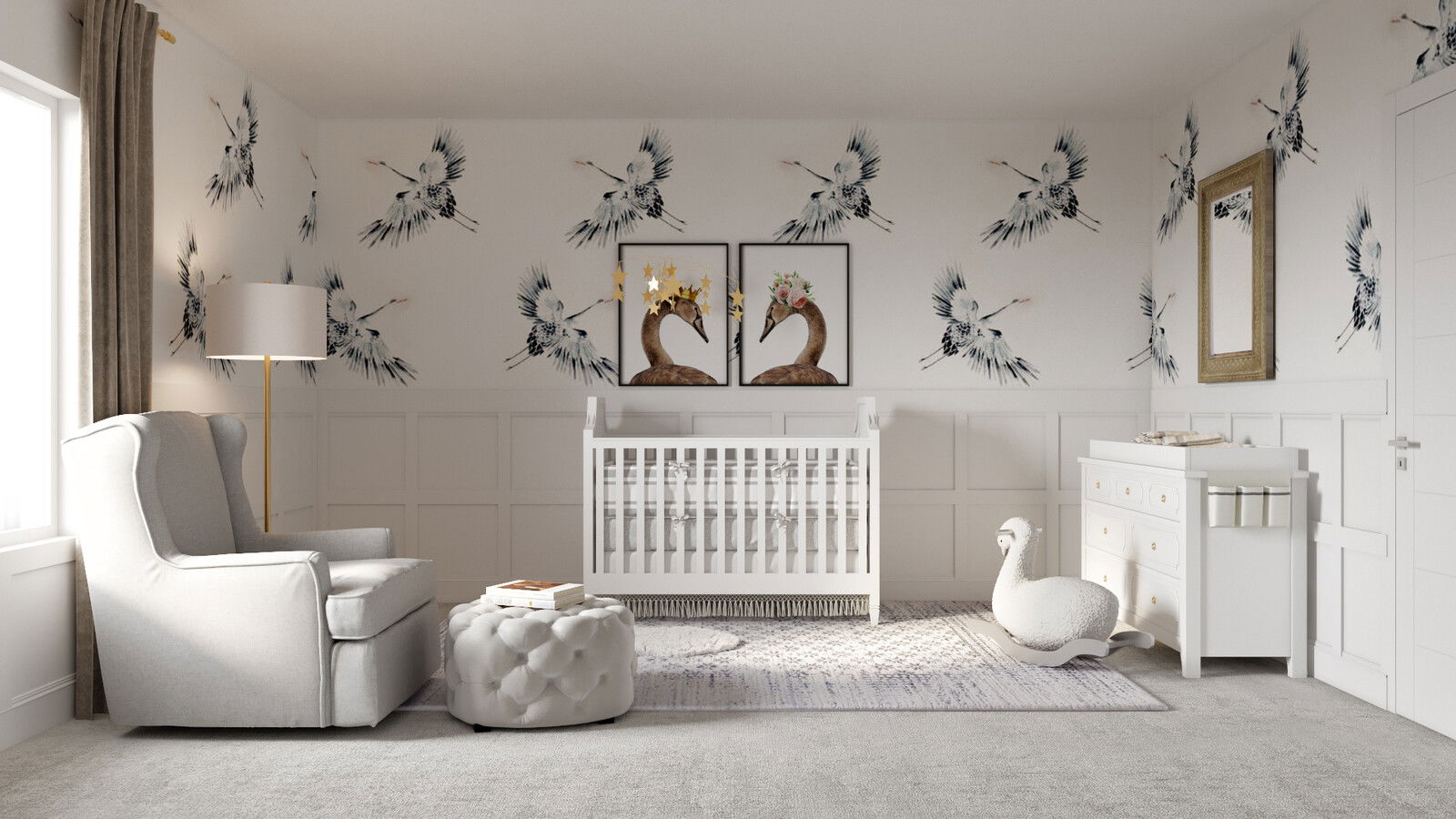 Neutral and Calming Nursery Design