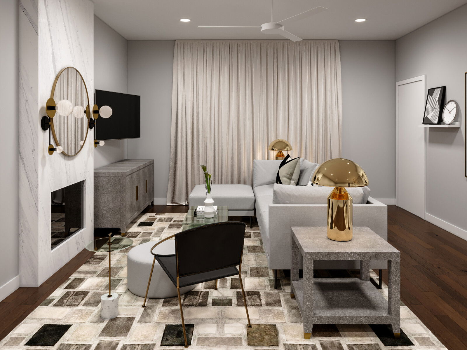 Online Designer Combined Living/Dining 3D Model 2