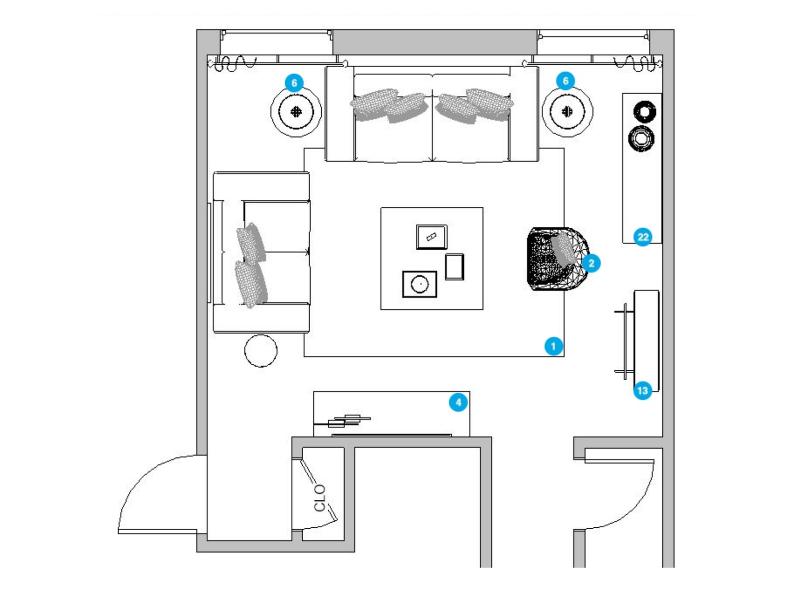 Online Designer Living Room Floorplan