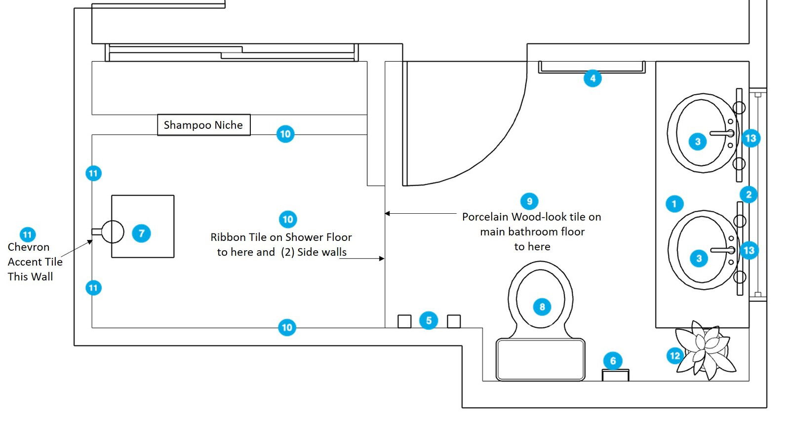 Online Designer Bathroom Floorplan