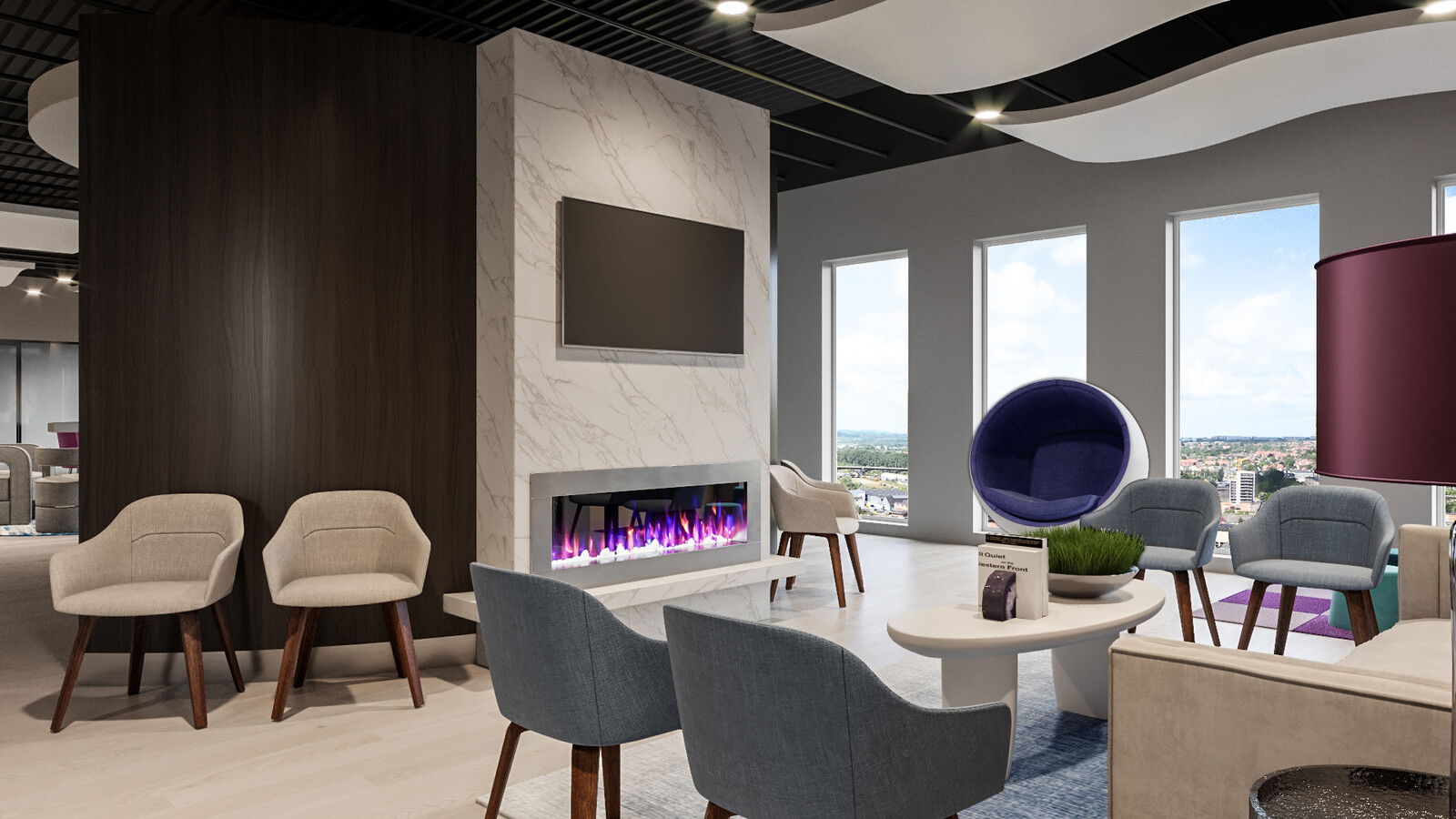 Colorful Chic & Glam Business Space Decor