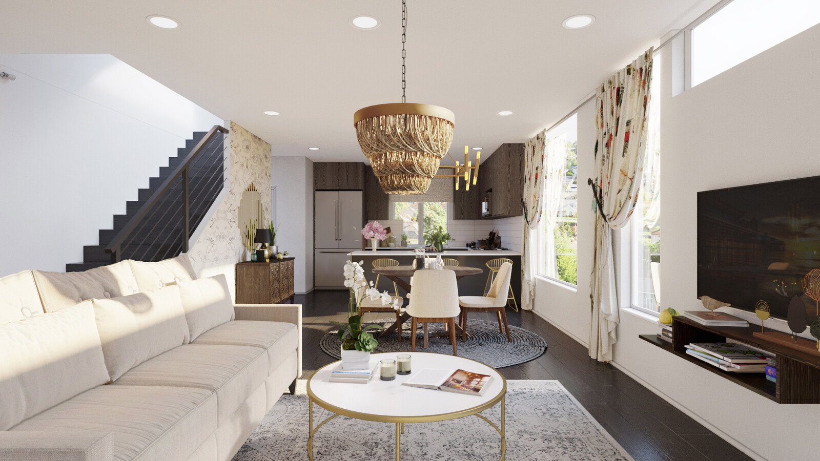 Miniatura del Diseño de Sala y Comedor Moderno Boho