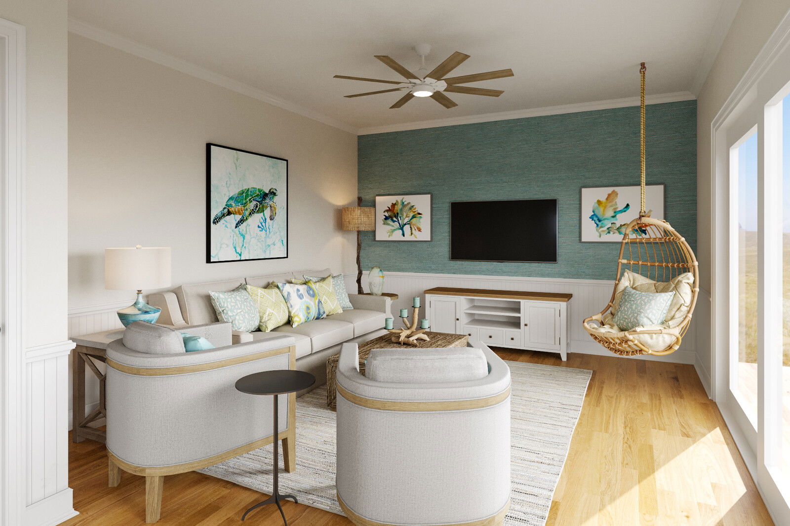 Online Designer Combined Living/Dining 3D Model 1