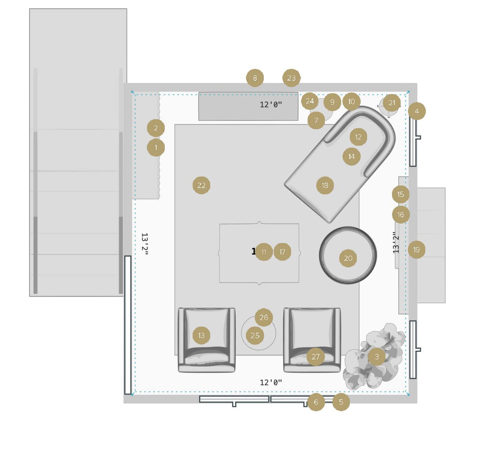 Online Designer Living Room Floorplan
