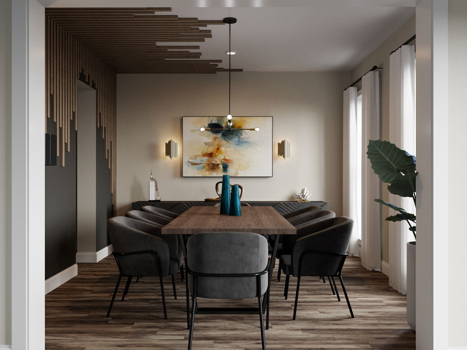 Online Designer Dining Room 3D Model 1