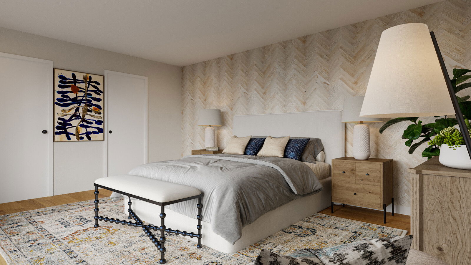 Online Designer Bedroom 3D Model 3