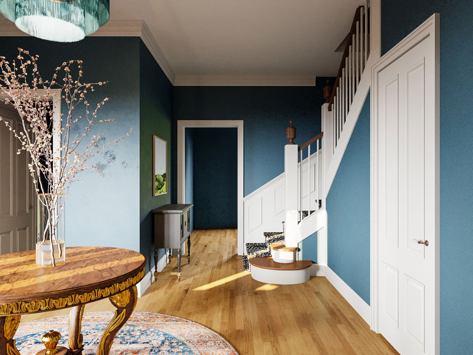 Transitional Hallway  Interior Design 