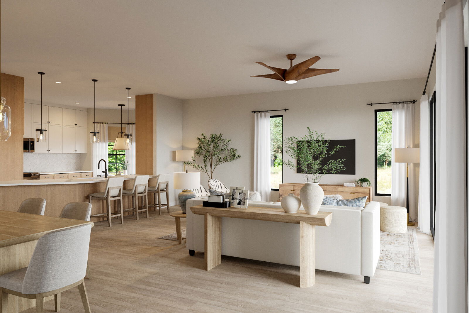 Online Designer Combined Living/Dining 3D Model 2