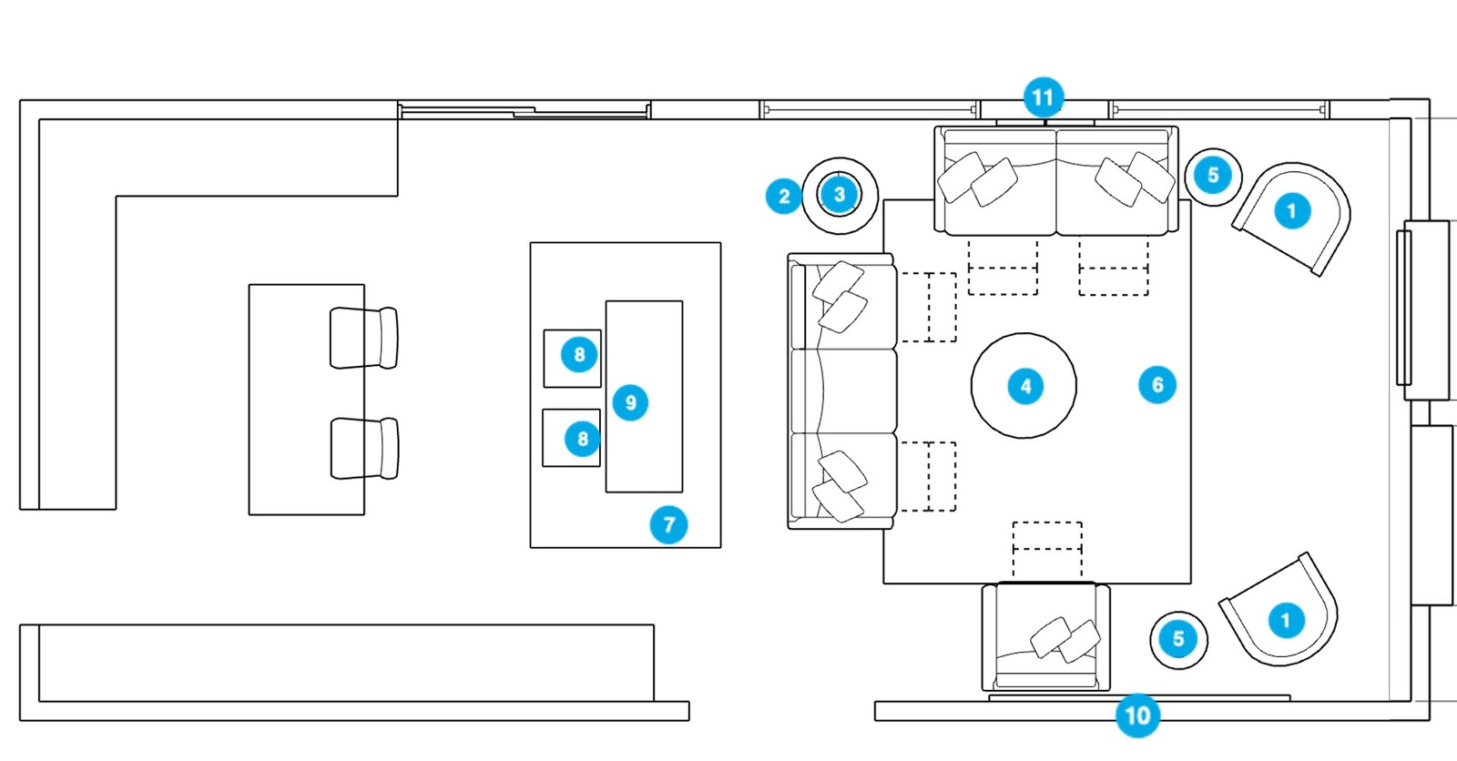 Online Designer Living Room Floorplan