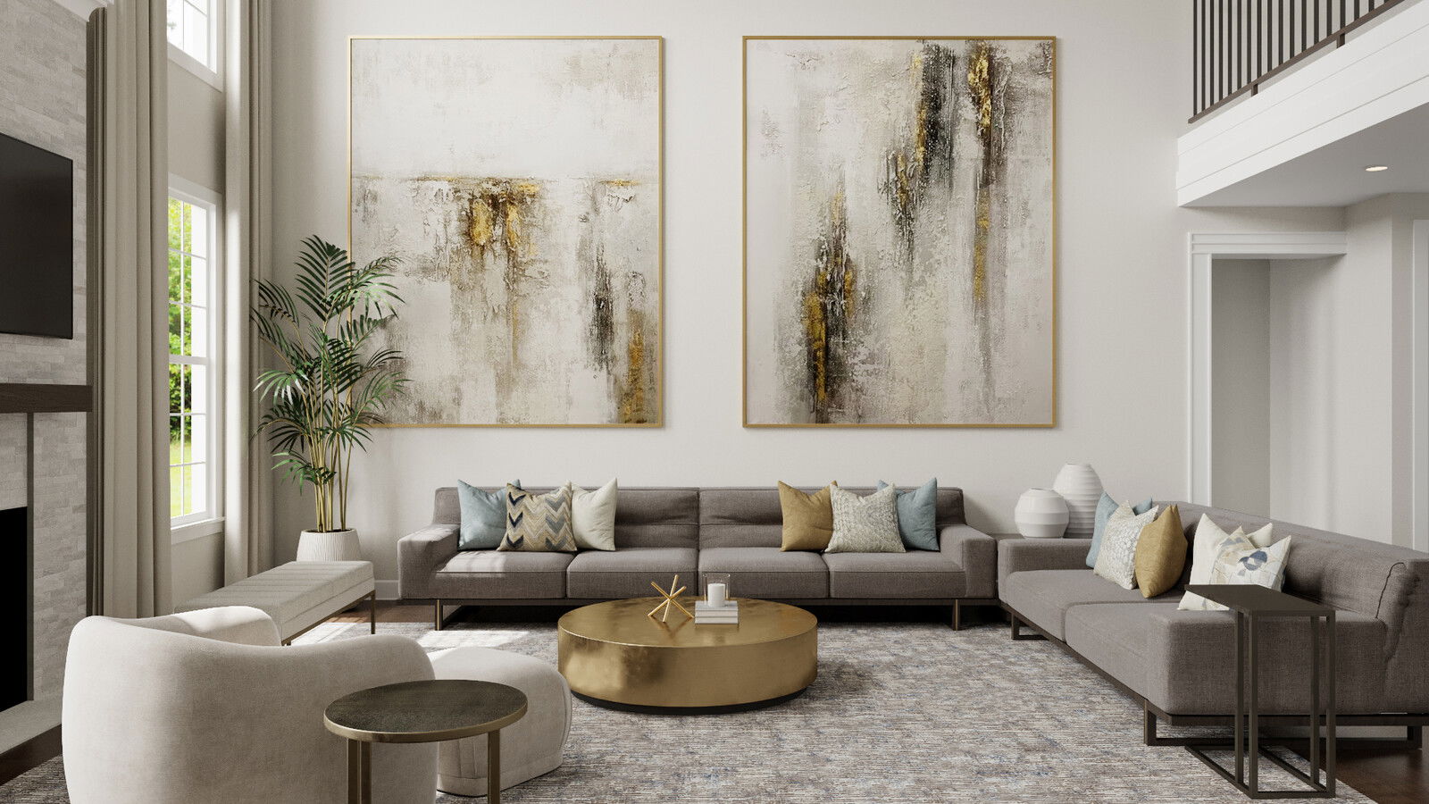 Diseñadores de interiores en línea de combinación de Salón de Estar y Comedor 2