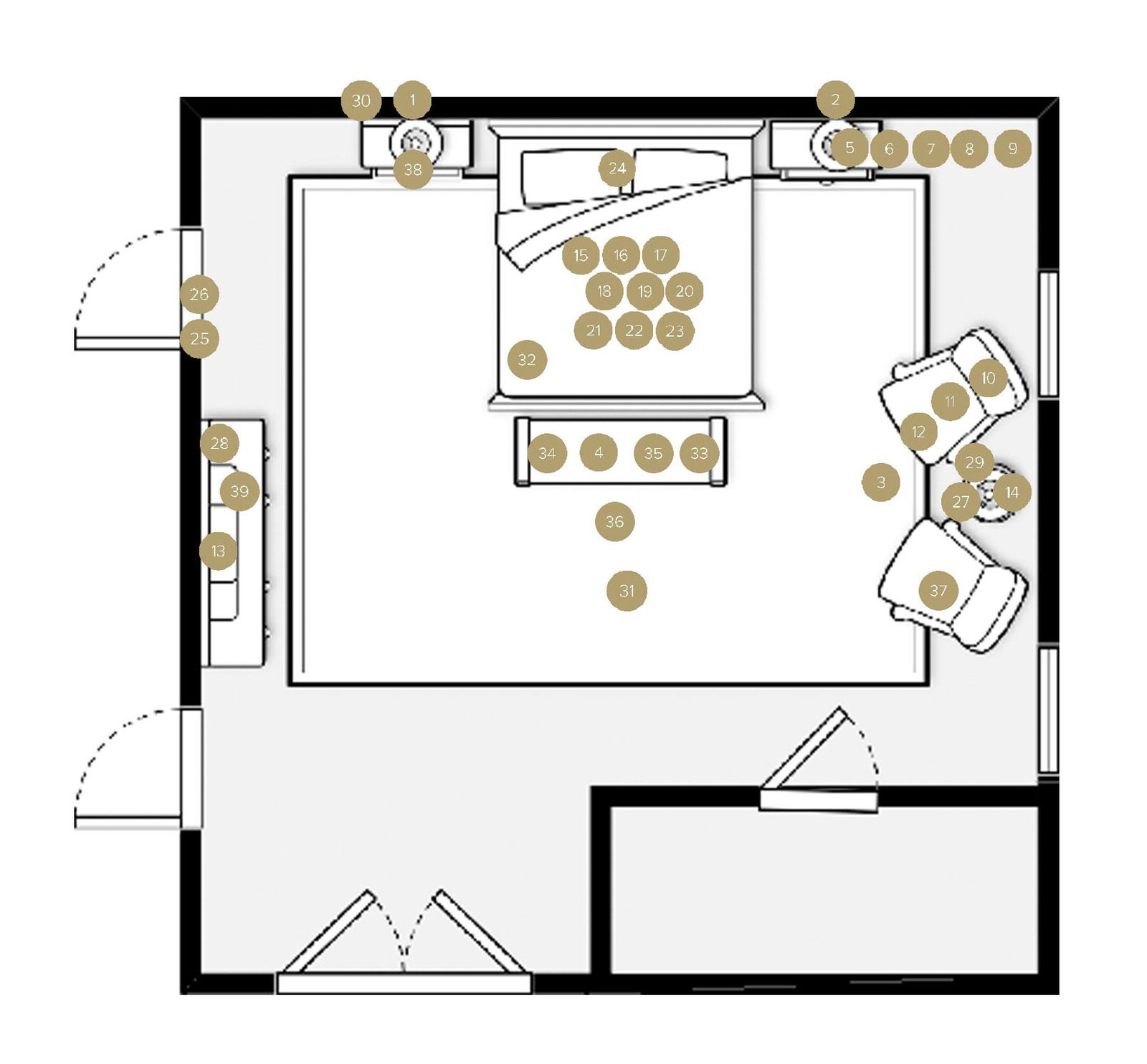 Online Designer Bedroom Floorplan