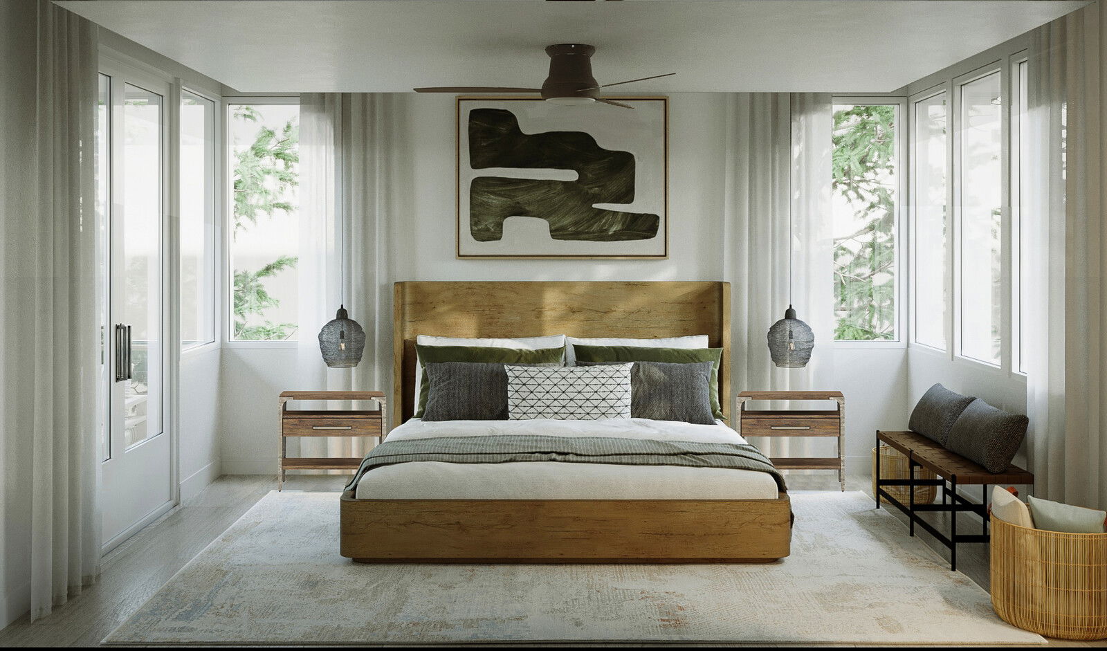 Online Designer Bedroom 3D Model 1