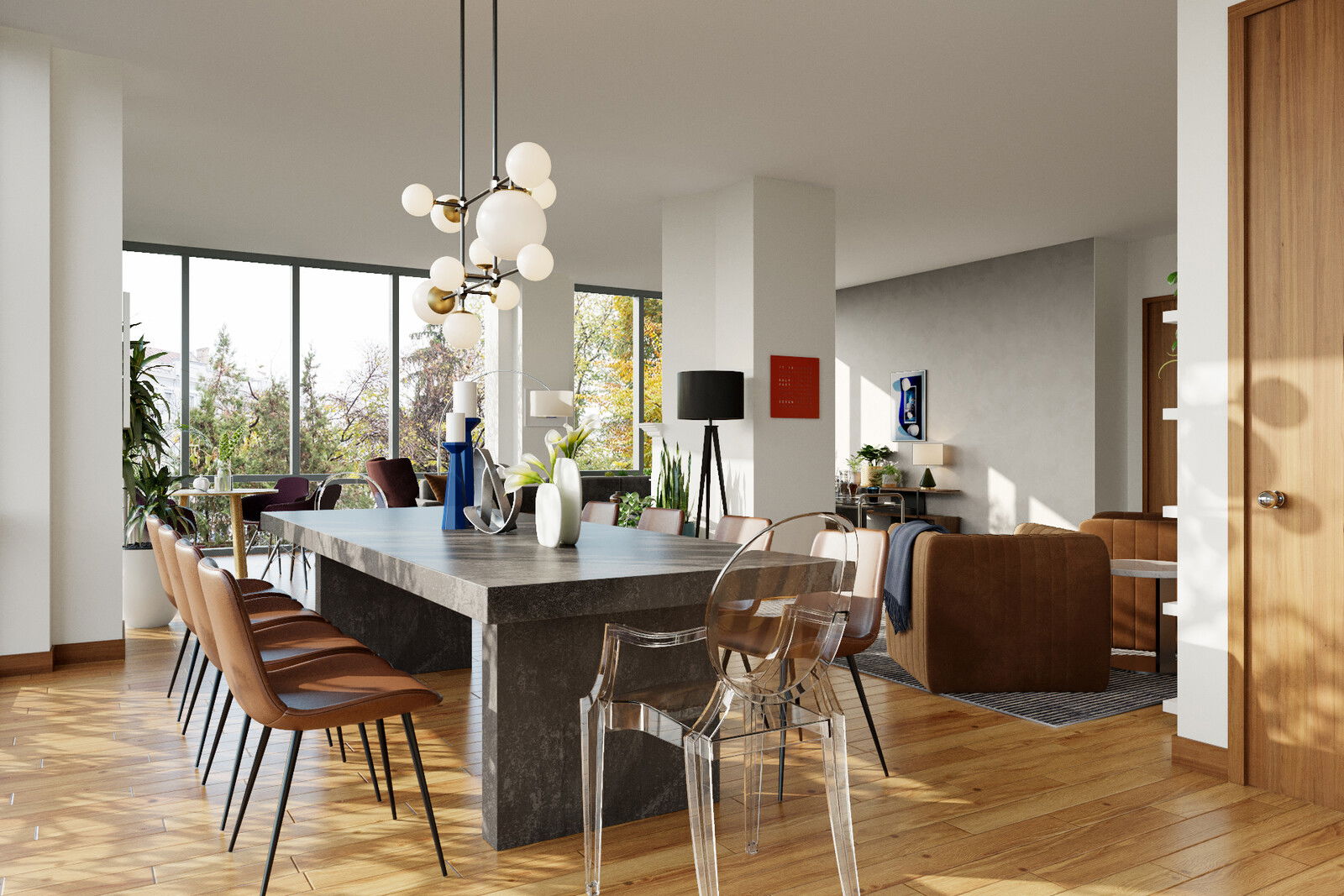 Online Designer Combined Living/Dining 3D Model 1