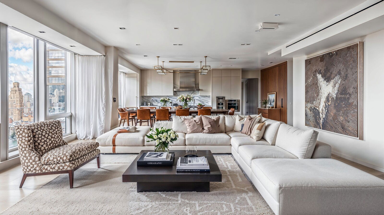 Open-Concept, Luxury Combined Living & Dining Room