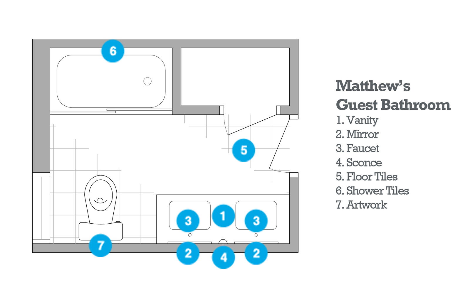 Online Designer Bathroom Floorplan