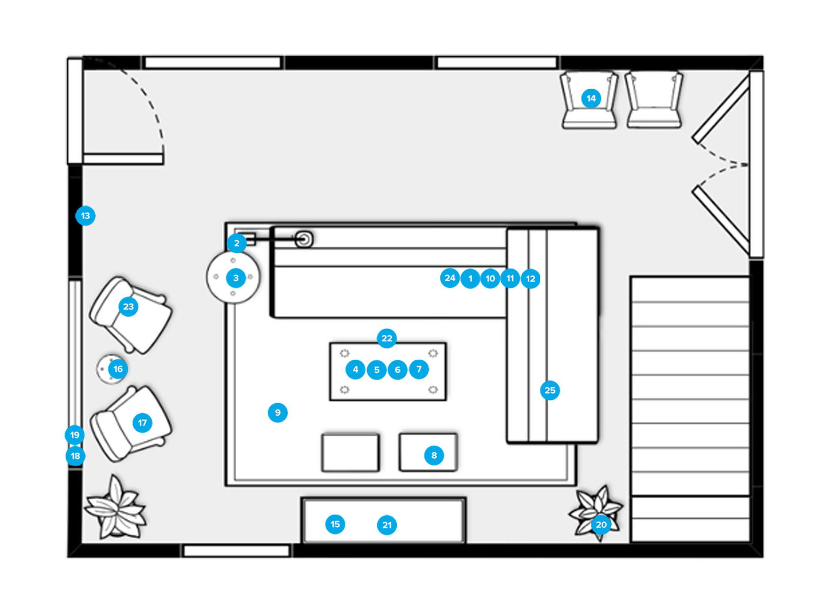 Online Designer Living Room Floorplan