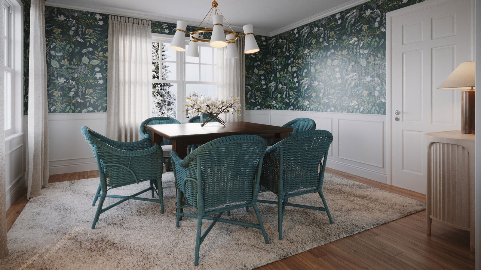 Online Designer Dining Room 3D Model 3