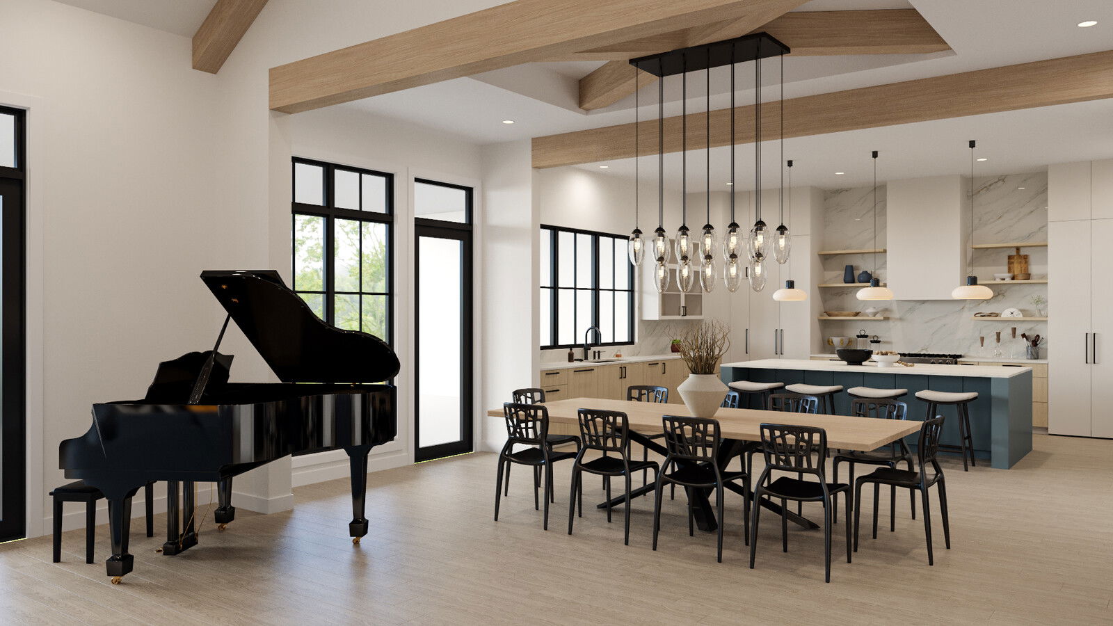 Online Designer Combined Living/Dining 3D Model 4