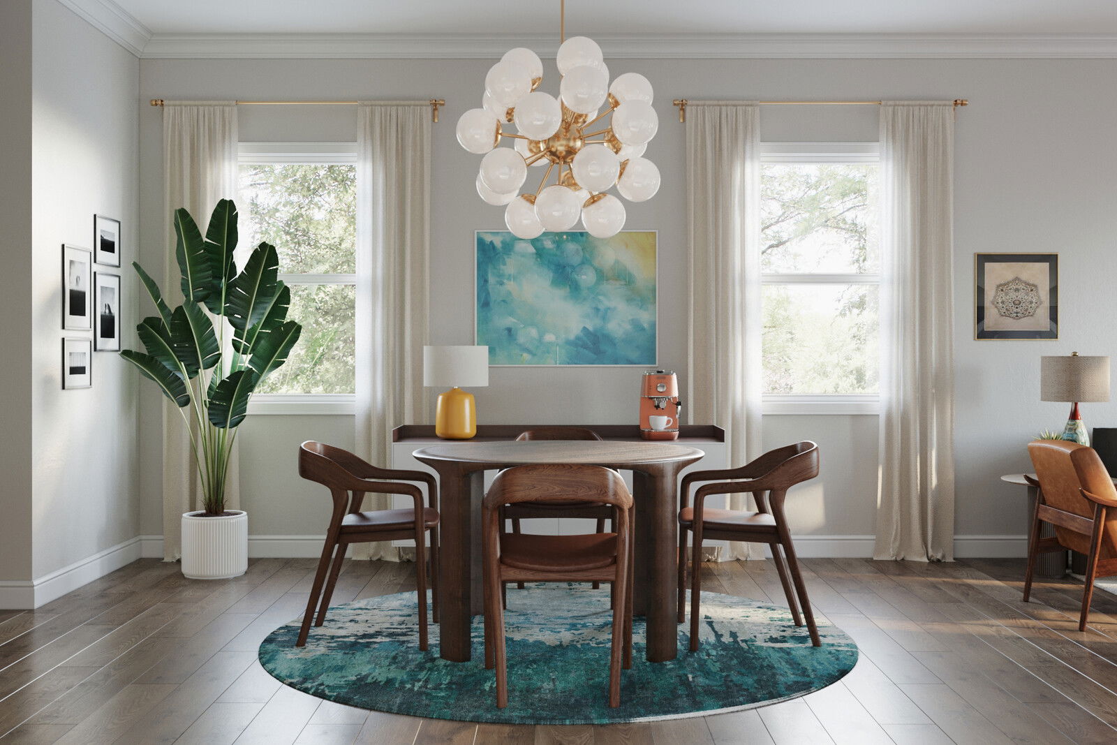 Online Designer Combined Living/Dining 3D Model 2