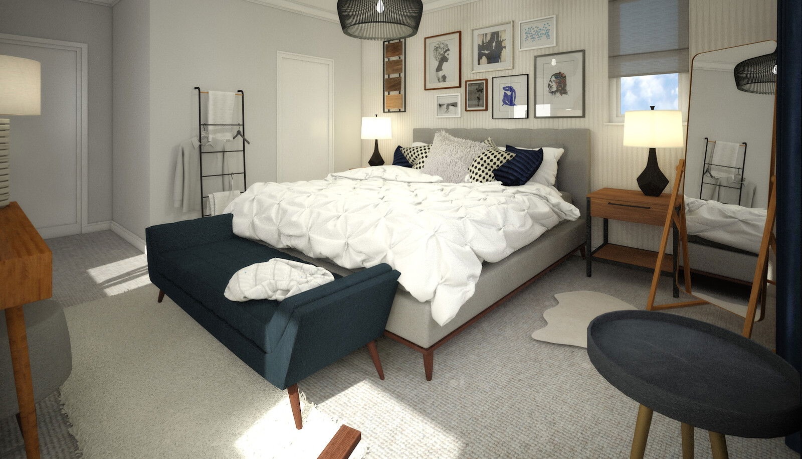 Online Designer Bedroom 3D Model 1