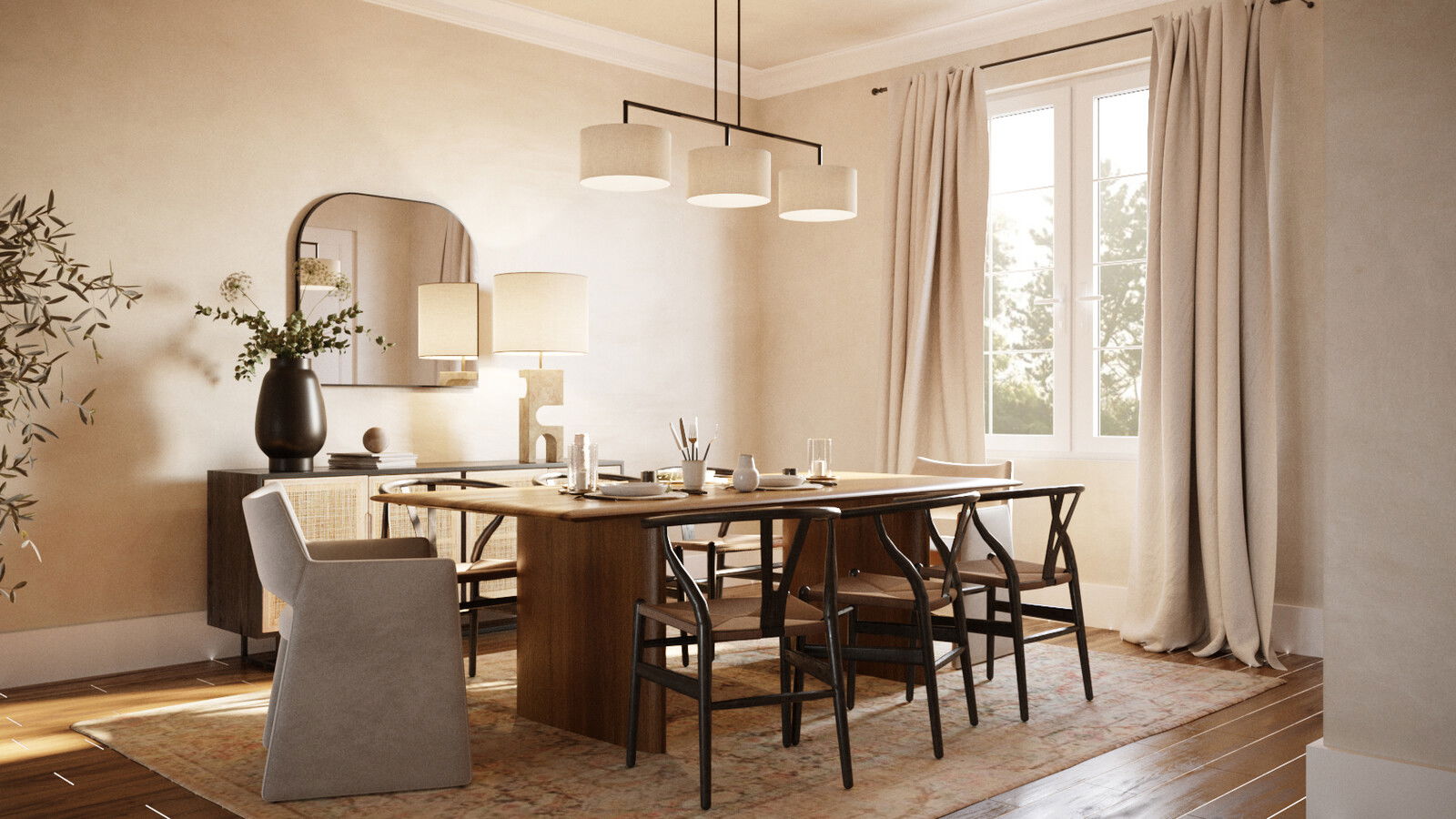 Online Designer Combined Living/Dining 3D Model 3