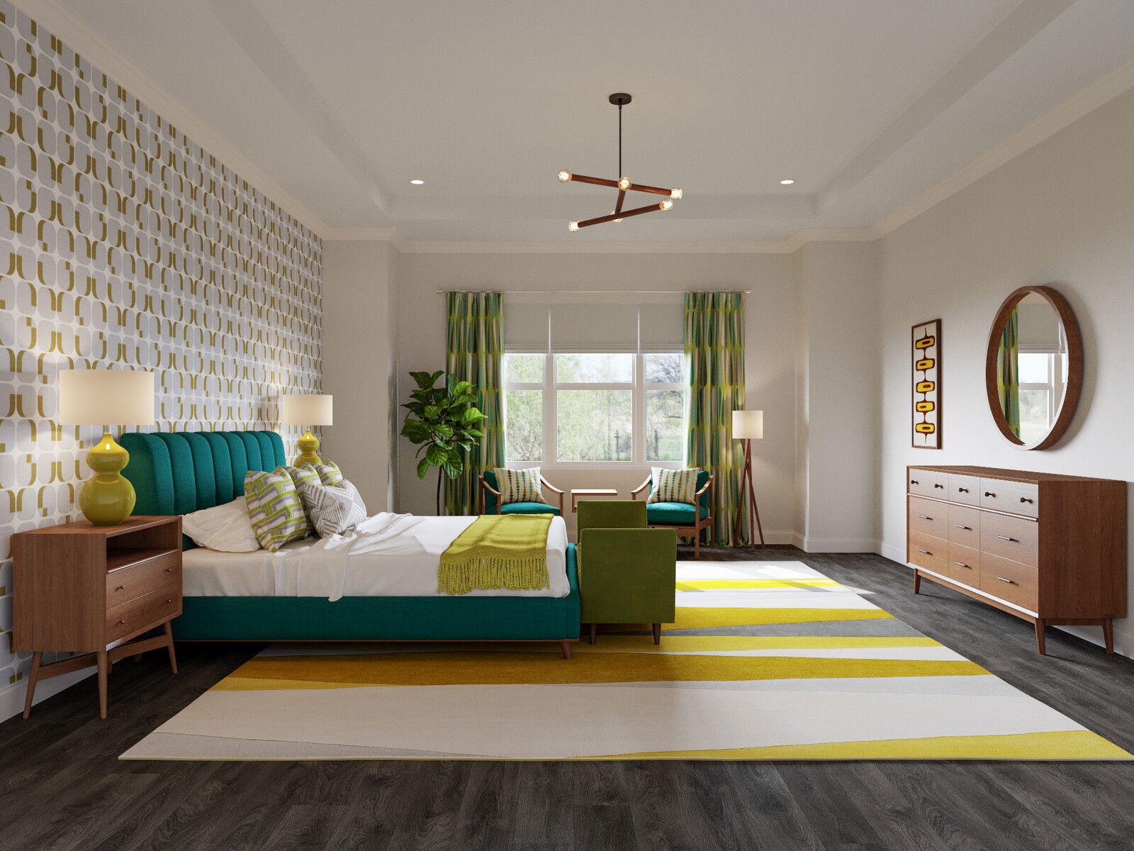 Colorful High End & Eclectic Bedroom